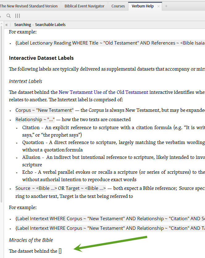 Something Missing In The Help File Logos Community